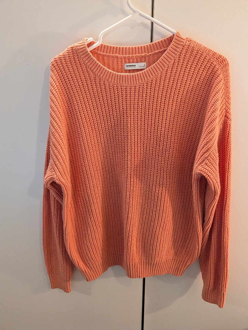 Sonoma Woman's Medium Crewneck Sweater in Coral